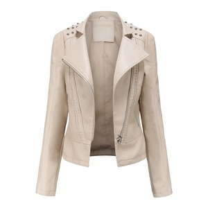 Veste en cuir de vache véritable de Style Vintage à la mode pour femmes véritable agneau toile tissu avant veste en cuir de vache véritable pour femmes - Product Image 4
