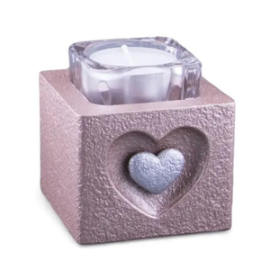 Charming Mini Ash Urn Heart Shape with Tea Light Holder Elegant <b>Keepsake</b> for Cherishing Ashes and Honoring Loved Ones by AYAANS - Product Image 3