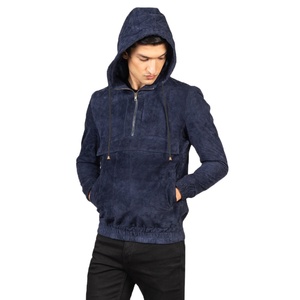 D-Ride Moto Mens High Quality Blue <b>Suede</b> Leather Bomber <b>Jacket</b> Stand Collar Covered Button Winter Collection All Sizes OEM - Product Image 1