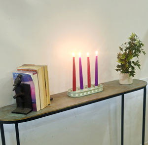 Plateau porte-bougies en verre fait main |   Support de bougie décoratif très vendu pour centre de table intérieur/extérieur, décoration festive - Product Image 3