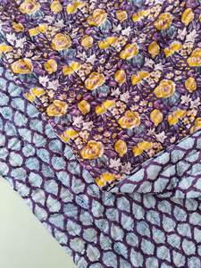 Colcha Razai de Algodón Hecha a Mano, Cálida para Invierno, con Estampado de Bloques, Estilo Boho - Product Image 5