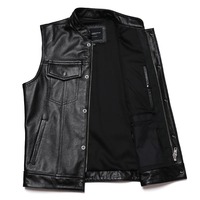 Erkek Kışlık Polyester/Pamuk Motosiklet Sürücü Yeleği Ön Cepli Günlük Dış Giyim Kolsuz Ceket