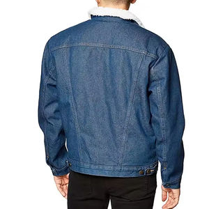 Chaqueta vaquera de mezclilla para hombre, ropa de fiesta de moda callejera con cuello levantado y decoración con patrón de forro de piel - Product Image 2