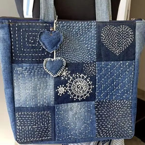 กระเป๋าโท้ทผ้ายีนส์คุณภาพพรีเมียมสไตล์วินเทจ แฟชั่นลำลอง ขายส่ง - Product Image 1