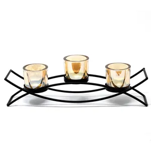 Bougeoir en métal fait à la main de haute qualité décoration de table de luxe support de lumière emballage personnalisé pour les occasions de noël - Product Image 1