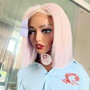 Glueless Bobสีวิกผม 100% ผมมนุษย์บริสุทธิ์สีม่วงสีม่วงหนังกําพร้าชิดโปร่งใสวิกผมลูกไม้ปิด - Product Image 3