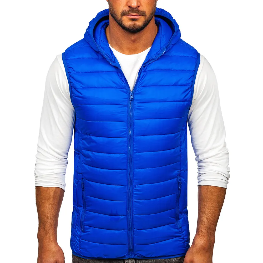 저렴한 가격 하이 퀄리티 소년 의류 맞춤형 로고 민소매 재킷 스탠드 칼라 퍼 통기성 남성 조끼