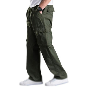 Gran oferta, pantalones Cargo de cintura media de Color sólido para hombre, cintura elástica personalizada, fabricante profesional, pantalones Cargo para hombre lavados - Product Image 2