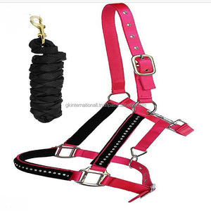 Doble cosido 2 capas de Nylon durable caballo Halter completo ajustable bling decorativo personalizado de nylon caballo halter en muchos colores - Product Image 2