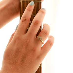 Natural Raw Birthstone Herkimer Diamond With Cz <b>Plain</b> Band <b>Ring</b> - 925 Silver Gold Plated Prong Set <b>Ring</b> Jewelry - Women <b>Ring</b> - Product Image 4