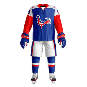 Maillot de hockey sur glace unisexe personnalisé de haute qualité, ensemble de vêtements de sport sublimés, uniforme respirant 100 % polyester avec logo personnalisé – Vente chaude - Product Image 2