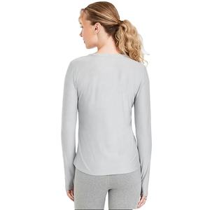 T-shirt à manches longues en polyester spandex léger pour femmes Premium Chemise de sport extensible respirante douce pour le confort de toute la journée - Product Image 2