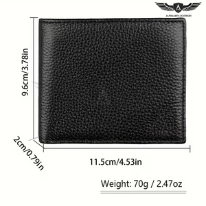 Compact Leather <b>Wallet</b> <b>For</b> <b>Men</b> Slim, Multiple Card Compartments In Solid Black Color Easy To Carry Leather <b>Wallets</b> - Product Image 6