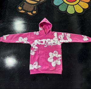 Custom logo Streetwear Full Print Cropped Pattern Casual Raw Hem Sweatshirts Unisex Cut Edge Puff Print Hoodie - Product Image 2