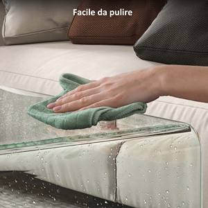 HOMCOM-Table basse moderne en verre trempé pour le salon avec design monobloc, 50x40x45 cm, transparent - Product Image 6