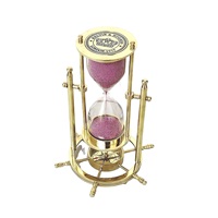 Horloge numérique artisanale en laiton finition antique avec boussole, magnifique horloge tactile bleue de style américain, sans piles