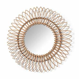 Modern Style <b>Rattan</b> Collection <b>Mirror</b> in Woven <b>Rattan</b> with Bronze Color Design Perfect for Decorative Wall Hanging - Product Image 4