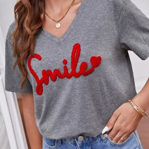 T-shirts chenille pour femmes T-shirt décontracté pour femmes T-shirt surdimensionné pour femmes - Product Image 1