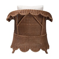 Chaises de salle à manger en rotin, fauteuil en osier tissé à la main, finition brune, siège rembourré, mobilier d'intérieur côtier, provenant d'un fabricant vietnamien