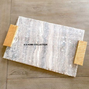 Nouveaux plateaux de Style aluminium nickelé Rectangle plateau de service en acier inoxydable Design décoratif plateau pour Restaurant ensemble de 2 - Product Image 5