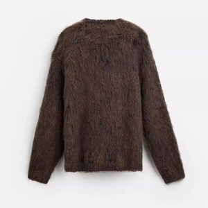 Pull en mohair pour homme de qualité supérieure, douillet et moelleux, tricoté à la main, couleur et logo personnalisables, haute qualité - Product Image 6