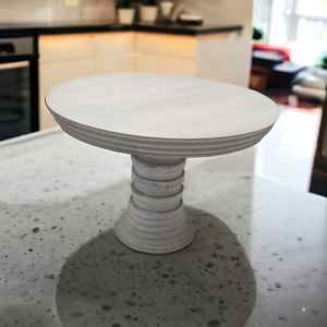 ที่วางเค้กของหวานแบบโบราณขนาดกลางทำจากไม้มะม่วงแกะสลักด้วยมือเป็นมิตรต่อสิ่งแวดล้อมอุปกรณ์ทำเค้กแต่งงานจากธรรมชาติ - Product Image 1