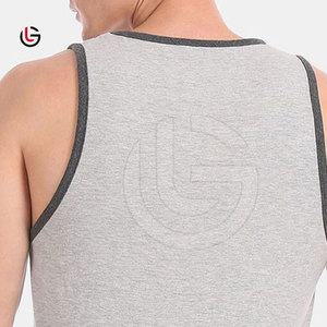 เสื้อกล้ามผู้ชายผ้าฝ้าย 100% ระบายอากาศได้ดี คุณภาพสูง แห้งเร็ว สีพื้น แบบถัก สำหรับออกกำลังกาย รับผลิตตามสั่งขายส่ง - Product Image 4
