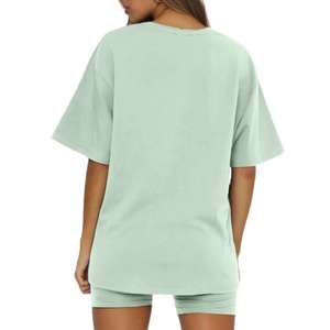 Conjunto de camiseta estampada de alta calidad para mujer, conjunto de entrenamiento informal con serigrafía personalizada para mujer - Product Image 5