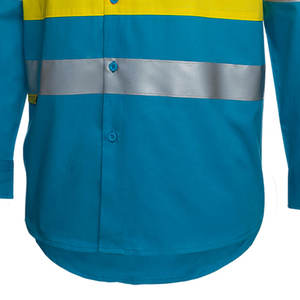 เสื้อทำงานเพื่อความปลอดภัยสูงผ้าคอตตอนใส่สบาย, ชุดทำงานทำจากผ้าฝ้ายสะท้อนแสงน้ำหนักเบาตามสั่ง - Product Image 4