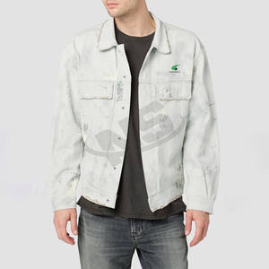 Venta al por mayor chaqueta de mezclilla de color sólido para los hombres de alta calidad de algodón liso teñido chaqueta de mezclilla de invierno con diseño personalizado - Product Image 4