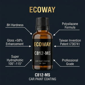 8H <b>Ceramic</b> Coating C812-MS Polysilazane Car <b>Paint</b> | Gloss +58% Hydrophobic 105-115 Degrees | Taiwan Patent I730741 50ml - Product Image 3