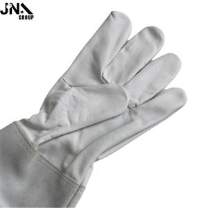 Guantes de soldadura nuevos de piel de cabra y piel de vaca de longitud extra para soldador Mig/Tig guantes de seguridad contra calor/fuego - Product Image 4