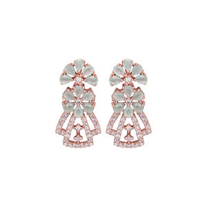 Conjunto de collares de oro rosa AD, collares llamativos de moda, latón de cobre con perla de diamante, estilo religioso - Product Image 5