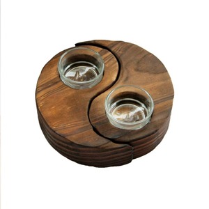 Moderno Portavelas de Madera de Dos Lados para Decoración del Hogar, Exhibición en Mesa, Sala de Estar, Dormitorio, Adorno Decorativo de la India - Product Image 6