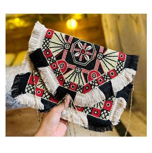 กระเป๋าคลัทช์สุดหรูงานทำมือสำหรับผู้หญิงกระเป๋าแมสเซ็นเจอร์สไตล์โบฮีเมียนของผู้หญิงกระเป๋าคลัทช์ตอนเย็นสำหรับผู้หญิงอินเดีย - Product Image 5