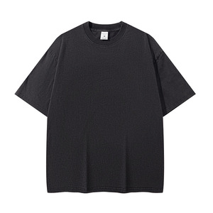 เสื้อยืดแขนสั้นสำหรับผู้ชายและผู้หญิงทรงหลวมซักแบบสั่งทำลายดอกไม้ทอด260กรัม - Product Image 3