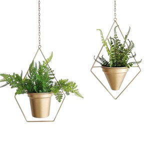 Juego de Macetas Colgantes de Metal Dorado, Soportes de Lujo para Macetas, para Enredaderas de Interior y Exterior, Decoración Moderna con Vegetación - Product Image 2