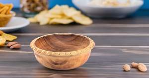 Tazón de madera de mango para servir aperitivos, vajilla decorativa para frutas secas, chips de café para encimeras y exhibiciones de hogar u oficina - Product Image 6
