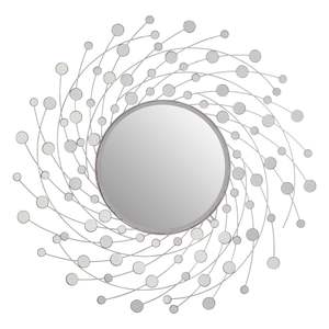 Modern round Silver Metal Wall <b>Mirror</b> for Home Decor Elegant Wall Mounted <b>Mirror</b> for Living Room Bedroom Bathroom - Product Image 3