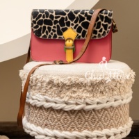 Tas kulit bulu daur ulang gaya Barat Multi Warna tas selempang bahu buatan tangan tas bulu untuk penggunaan Wanita