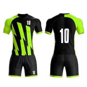 Blue Striped Sublimation Soccer Jerseys & Shorts High Quality Sportswear Men Football Uniforms Soccer Training Suit Football - Product Image 3