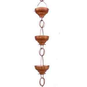 Chaîne de pluie en cuivre martelé de forme ronde pour la maison et le jardin, fabricant de chaînes de pluie de nouvelle conception, fournisseur de chaînes de pluie - Product Image 6