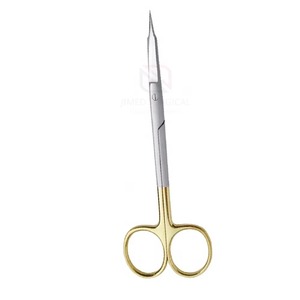 Ciseaux à gomme droits à bord droit en acier inoxydable de 130 mm Goldman Custom, instruments chirurgicaux dentaires de haute qualité, demi-or - Product Image 5