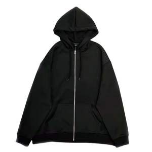 Sudadera con capucha y cremallera de lana de punto Multicolor de gran tamaño para mujer, sudadera de invierno con forro bordado, diseño impreso informal - Product Image 1