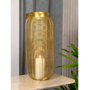 Portavelas de jaula hecho a mano, farol, decoración navideña, alambre de hierro, decoraciones para exteriores, candelabro de luz en T, farolillos de Metal - Product Image 1