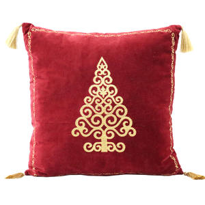 Funda de Almohada de Algodón Navideña Bordada Personalizada, Decoración de Lona, Funda de Almohada, Cojín para Silla - Product Image 1