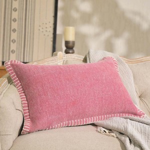 ปลอกหมอนอิงสีชมพูงานทำมือแบบอินเดีย16X24ปลอกหมอนอิงโพลีเอสเตอร์สีชมพูอ่อนสำหรับห้องนั่งเล่นปลอกหมอนตกแต่งบ้านขายส่ง - Product Image 5