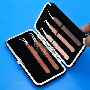 Professional Fiber Tip Eyelash Extension Tweezer 90 degree X Tip Boot Volume Custom Logo Non Slip Precision Lash <b>Tool</b> - Product Image 1