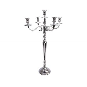 Grand candélabre à cinq bras en aluminium artisanal avec bol à fleurs, candélabre de sol nickelé pour la décoration de la maison, des mariages et des fêtes - Product Image 3