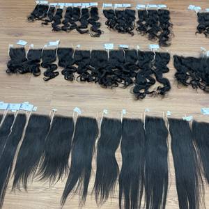 Extensiones de cabello humano liso natural de alta calidad, cierre de doble estiramiento, proveedor de cabello vietnamita crudo en stock - Product Image 2